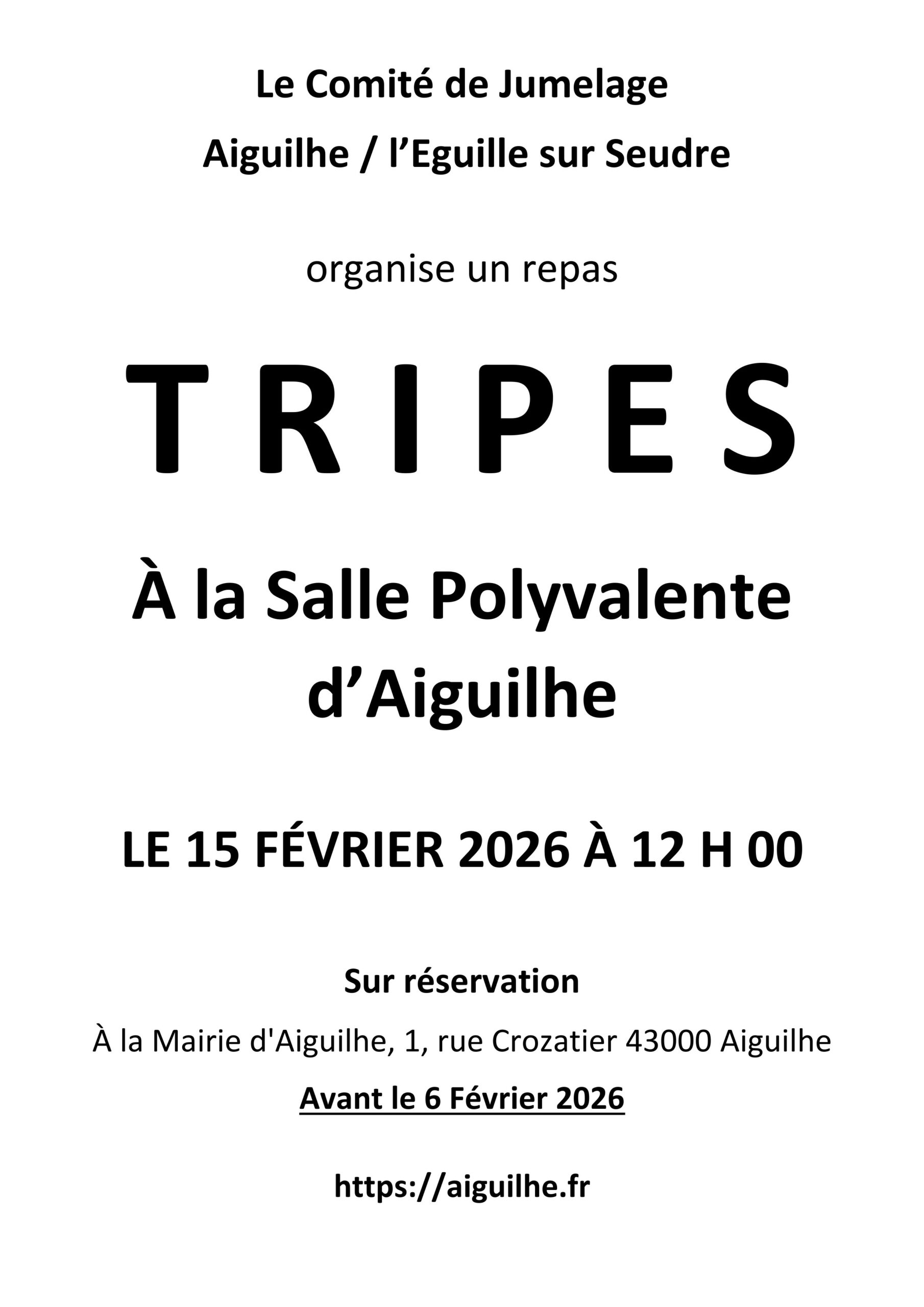 You are currently viewing Tripes du Comité de Jumelage